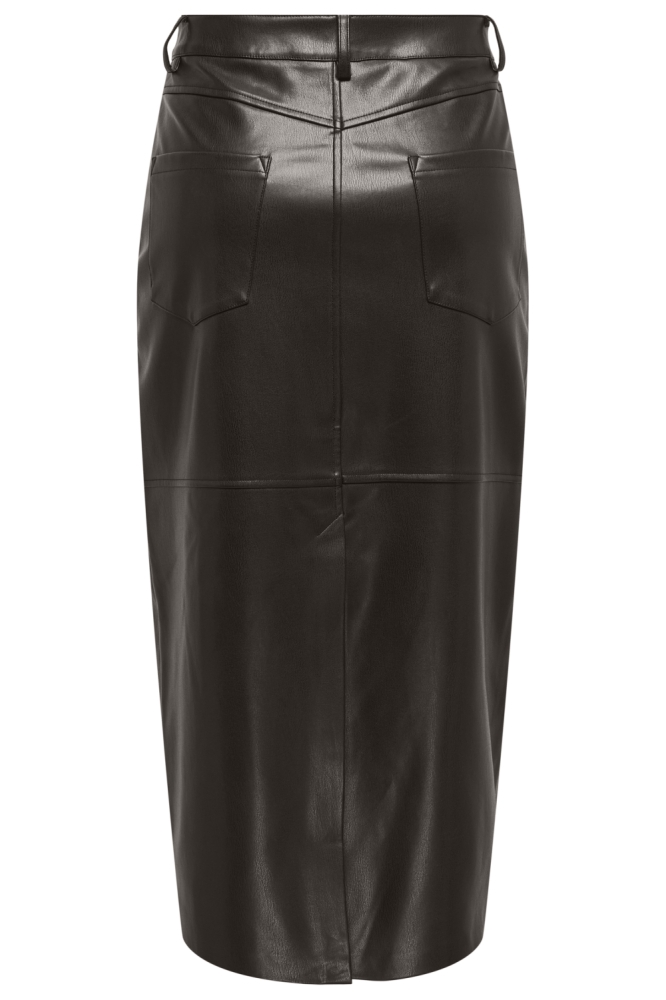 ONLVERONA FAUX LEATHER LONG SKIRT C 15350363 CHOCOLATE TORTE